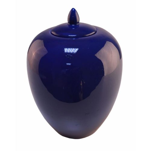 Ánfora cerámica color azul