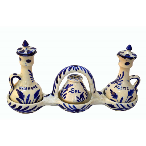Set vinagrera, aceitera y salero cerámica