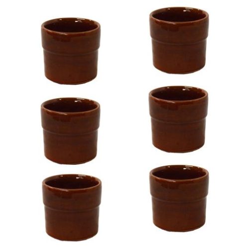 Juego de 6 vasos pequeños de barro