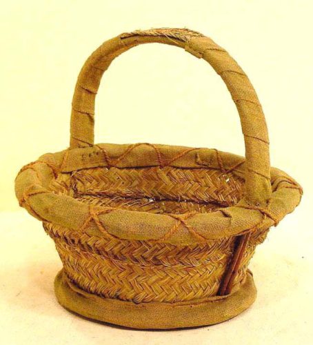 Cesta redonda esparto y saco
