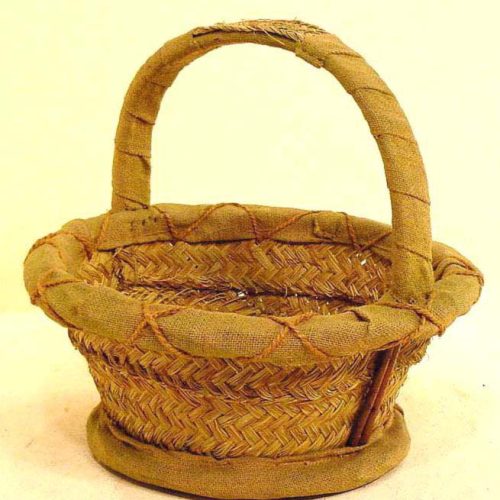 Cesta redonda esparto y saco