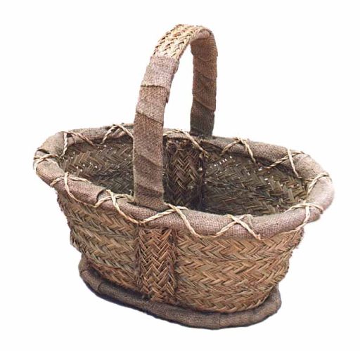 Cesta ovalada esparto y saco