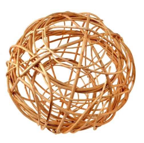 Bola mimbre pintada blanco