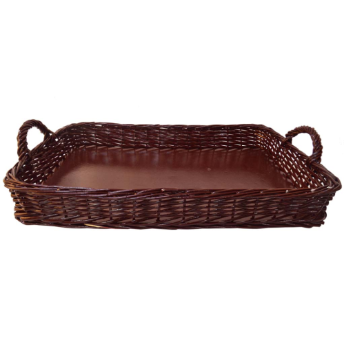 Bandeja mimbre color rojo