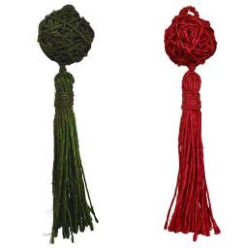 Bola con borla de sisal (colores surtidos)