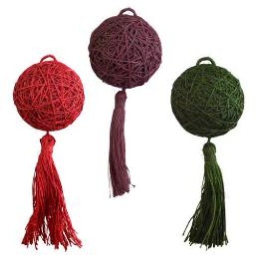 Bola con borla de sisal (colores surtidos)