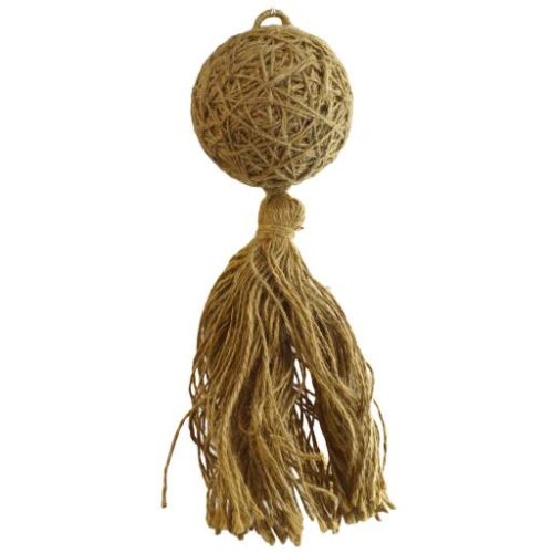 Bola con flecos de cuerda de yute
