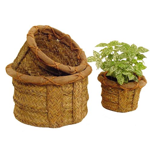 Macetero esparto forro yute