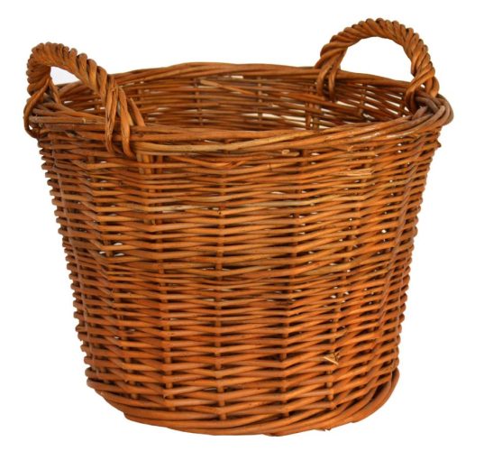 Canasta redonda mimbre buff