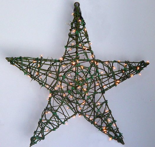 Estrella verde con luces