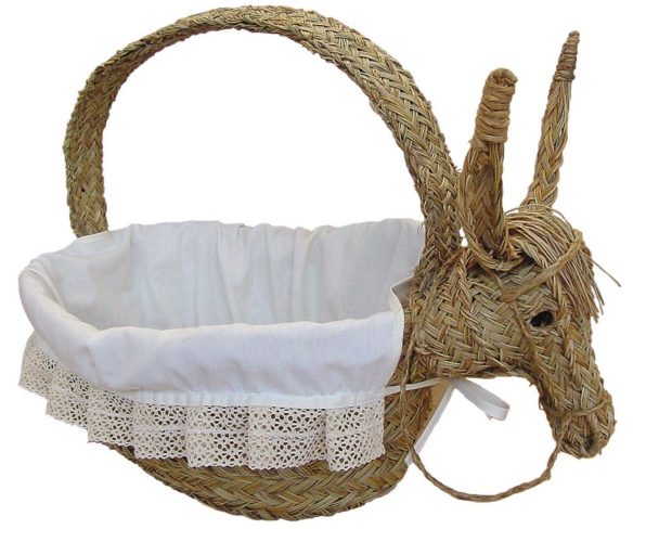 Cesta burro esparto forrada