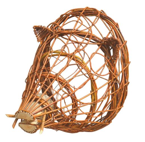 Cabeza jabalí mimbre rústico