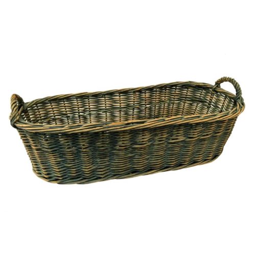 Cesto ovalado mimbre gris decapado