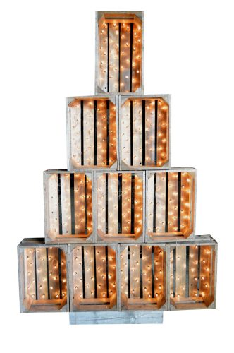 Árbol madera módulos blanco con luz