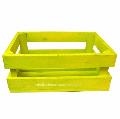 Caja madera color verde