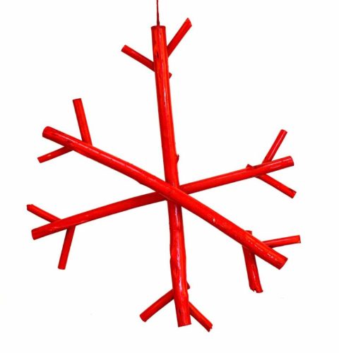 Colgante copo de nieve rojo