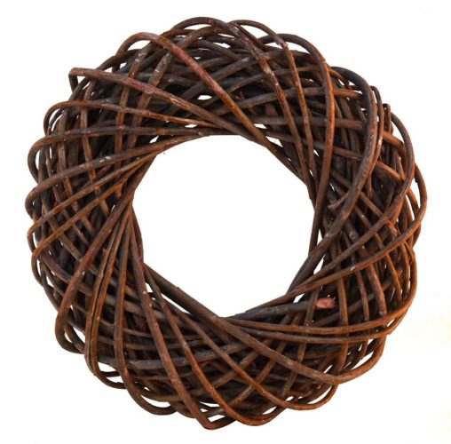 Corona mimbre rústico rosa decapado