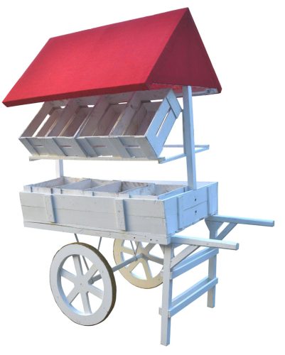 Carro blanco con luz y 8 expositores