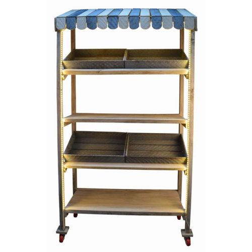 Estante  madera con expositores (ruedas no incluid