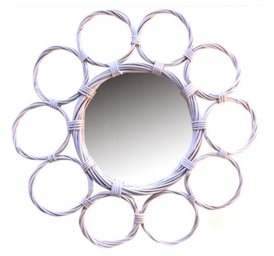 Espejo de aros pintado blanco