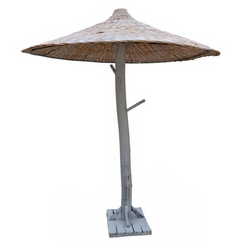 Sombrilla mimbre blanco decapado