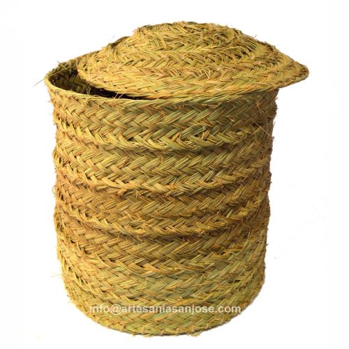 Papelera esparto con tapa