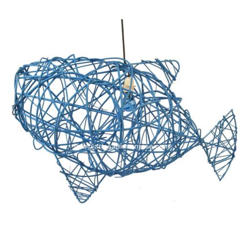 Lámpara pez azul con instalación