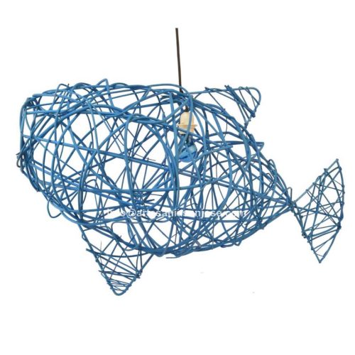 Lámpara pez azul con instalación