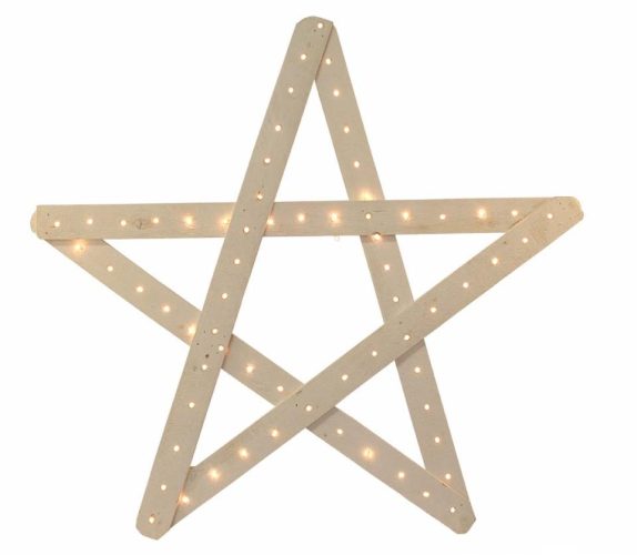 Estrella madera iluminada