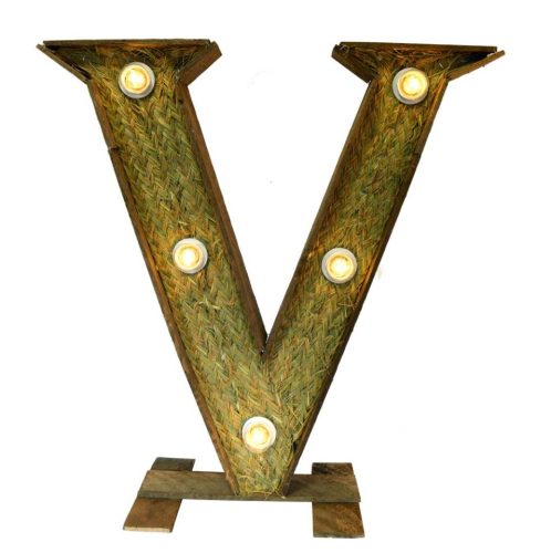 Letra esparto con instalación