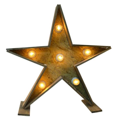 Estrella madera con luz