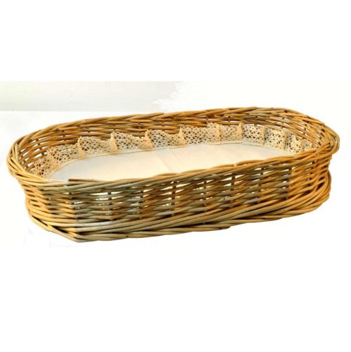 Bandeja mimbre con tapete