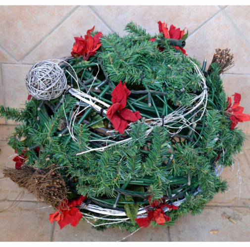 Bola ponsetias con luz