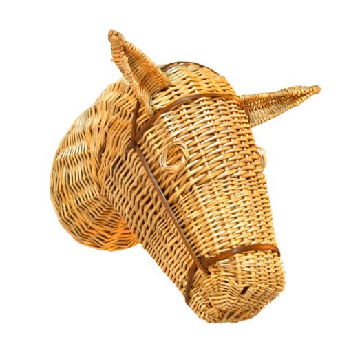 Cabeza de caballo mimbre blanco