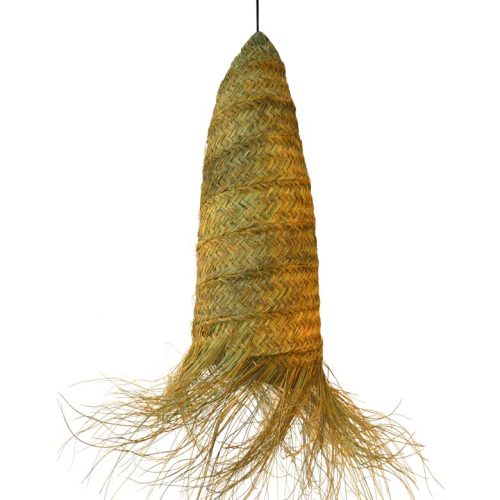 Lámpara esparto con flecos