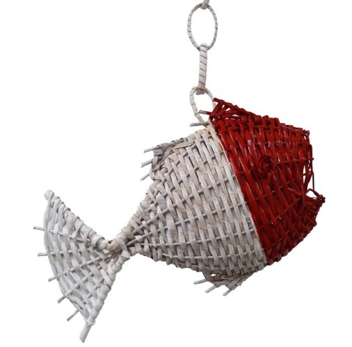 Colgante pez blanco y rojo