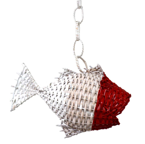 Colgante pez blanco y rojo
