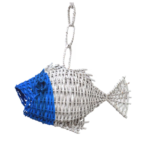 Colgante pez blanco y azul