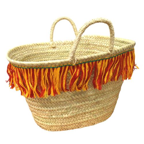 Bolso palma con flecos