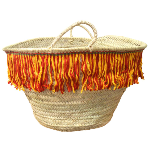 Bolso palma con flecos