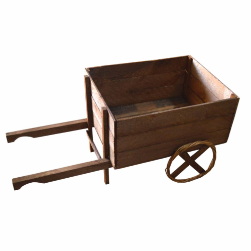 Carretilla madera color nogalina