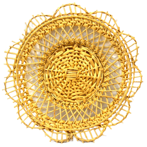 Bandeja/Plato redonda de mimbre