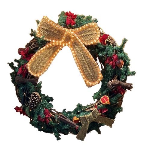 Corona iluminada con lazo