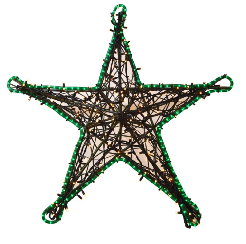 Estrella verde iluminada