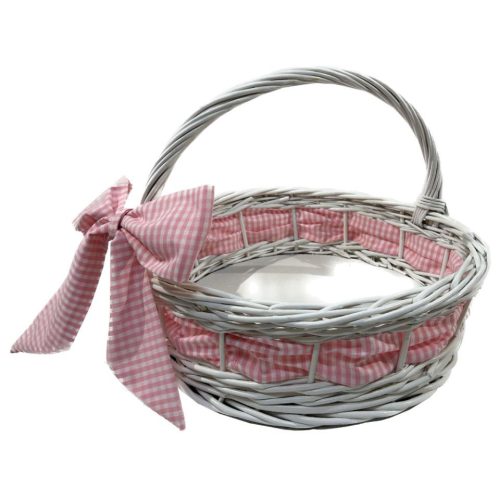 Cesta blanca con lazo