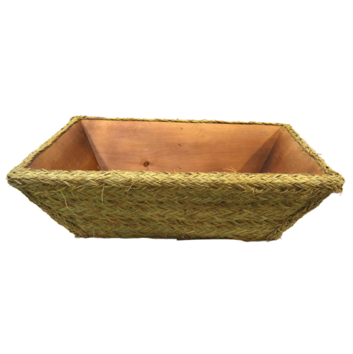 Bandeja de madera y esparto