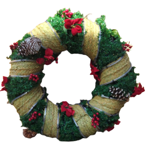 Corona navideña iluminada sin lazo