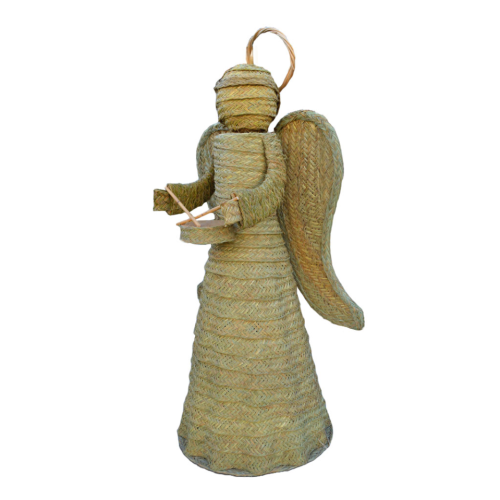 Ángel de esparto con tambor