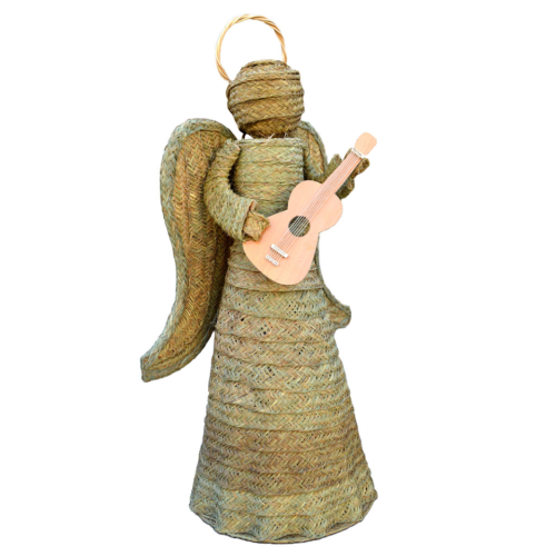 Ángel de esparto con guitarra