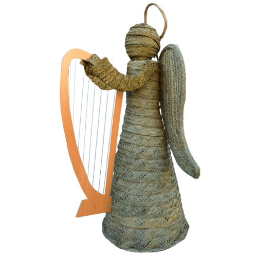 Ángel de esparto con arpa